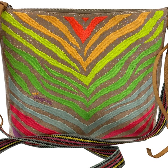 Consuela Tan and Multicolor Crossbody Bag - Picture 2 of 8